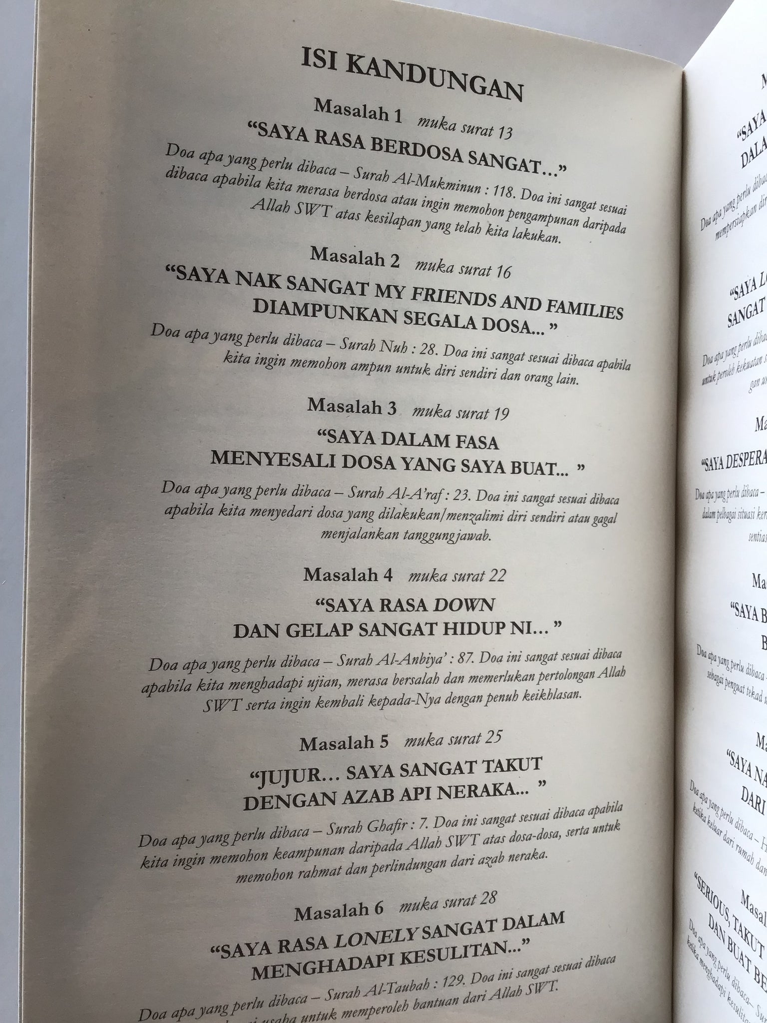 Tadabbur Terapi Doa Kesedihan Yang Terpendam