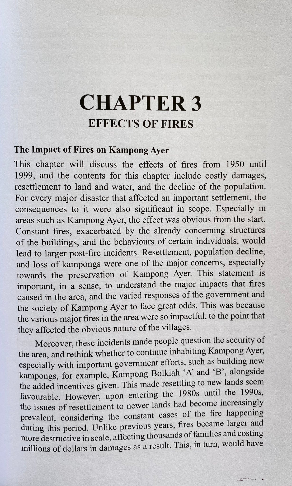 Fires in Kampong Ayer (1950-1999)