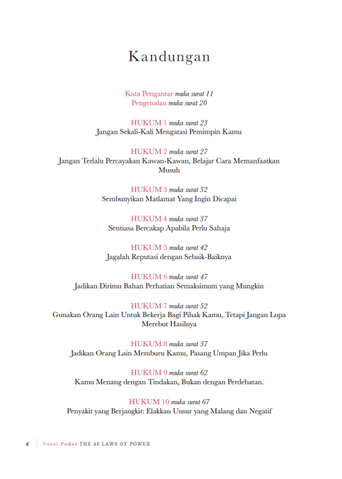 The 48 Laws of Power (Edisi BM Versi Padat)