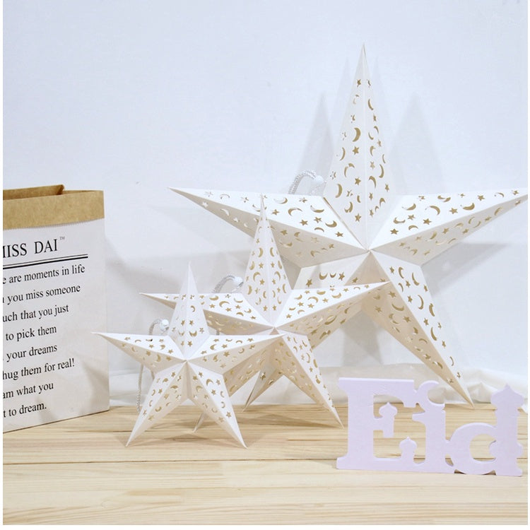 Five Pointed Star Lantern 45cm - with Light