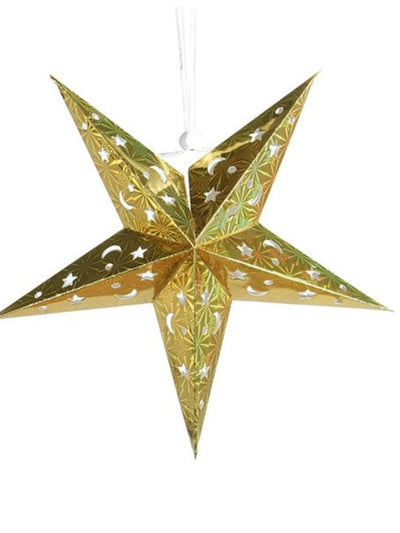 Five Pointed Star Lantern 30cm - Gold