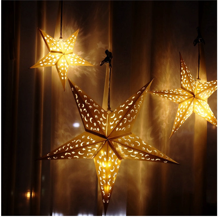 Five Pointed Star Lantern 45cm - with Light