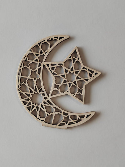 Wooden Standee Deco - Moon W/Star